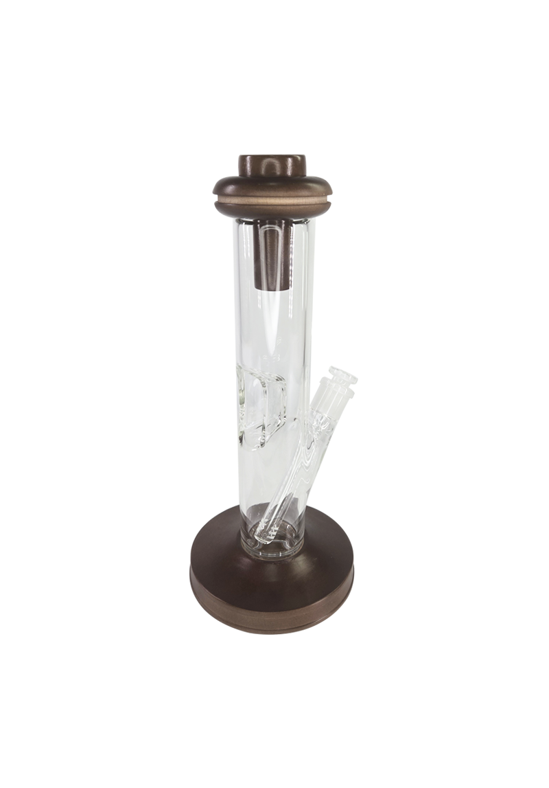 Glass Bong With Wooden Base